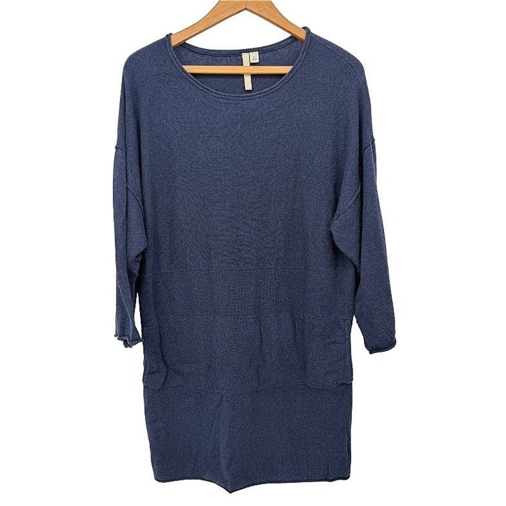 Pure Jill Tunic Legging Sweater Wide Sleeve Blue Knit‎ Longline Pockets Cozy MD